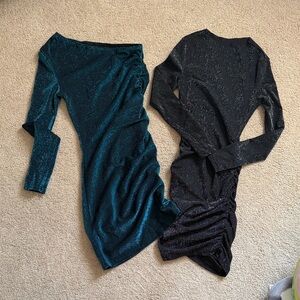 SHEIN Glittering Teal and Black Dress